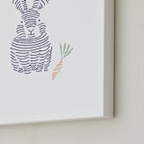 "Lined Animals IV" - Art Print in OCEAN BLUE by Jayne Alfieri - Frame Close-up