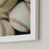 "Baseball 2" - Art Print in Beige by Helen Makadia - Frame Close-up