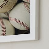 "Baseball 2" - Art Print in Beige by Helen Makadia - Frame Close-up