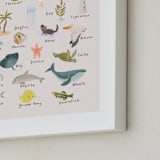 "Sea Alphabet" - Art Print in Blush by Kate Blalock - Frame Close-up