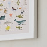 "Sea Alphabet" - Art Print in Blush by Kate Blalock - Frame Close-up
