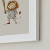 "Animal All-Stars 4" - Art Print in Dusty Beige by Malunio - Frame Close-up