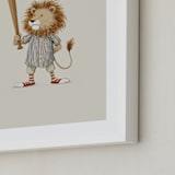 "Animal All-Stars 4" - Art Print in Dusty Beige by Malunio - Frame Close-up