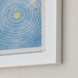 "Vintage Solar Journey" - Art Print in Blue by Sabrin Deirani - Frame Close-up