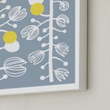 "blooming#1" - Art Print in bluegray by Tae Lee - Frame Close-up