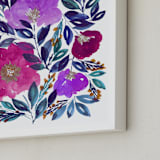 "hand painted flowers_5f" - Art Print in purple by Ramoncita - Frame Close-up