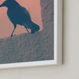 "Blackbird" - Art Print in Topic Peach by Gray Star Design - Frame Close-up