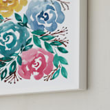 "hand painted flowers_1H" - Art Print in green by Ramoncita - Frame Close-up