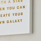"Create Your Own Galaxy" - Art Print in Gold by Gray Star Design - Frame Close-up