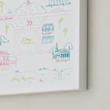 "Palmetto Bluffs Calligraphy Map" - Art Print in Teal by Megan Kelso - Frame Close-up