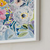 "Watercolor Flowers 3" - Art Print in Light blues by Susanna Nousiainen - Frame Close-up