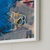 "The Definition of Series 2" - Art Print in Blue and Green by Angela Simeone - Frame Close-up
