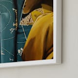 "Weathered Home" - Art Print in Deep Teal by Erin Niehenke - Frame Close-up