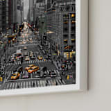 "Down onto 8th Avenue" - Art Print in nostalgic brown by Van Tsao - Frame Close-up