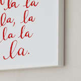 "Falala Calligraphy" - Art Print in Red by Megan Kelso - Frame Close-up