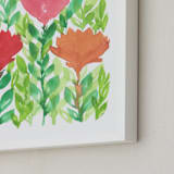 "hand painted flowers_2B" - Art Print in green by Ramoncita - Frame Close-up