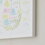 "Charleston, South Carolina Map" - Art Print in Turquoise by Megan Kelso - Frame Close-up