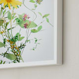 "A  Bunch of Wild Flowers" - Art Print in buttercup by Qing Ji - Frame Close-up