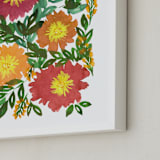 "hand painted flowers_5c" - Art Print in green by Ramoncita - Frame Close-up
