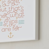 "A Ship At Harbor" - Art Print in Tropical Cool by Lorent and Leif - Frame Close-up