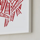 "Many Ladders" - Art Print in Red by Lisa Travis - Frame Close-up
