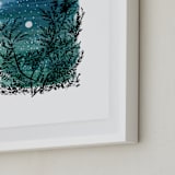 "Evening Star Sky" - Art Print in Dusk Blue by Shiny Penny Studio - Frame Close-up