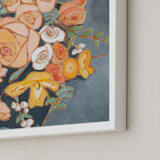"Sitting Pretty II" - Art Print in Coral by Jennifer Allevato - Frame Close-up