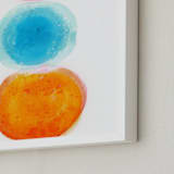 "Snowcone in Aruba" - Art Print in Orange Coral by Alex Isaacs Designs - Frame Close-up