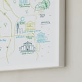 "Chicago Calligraphy Map" - Art Print in Dark Green by Megan Kelso - Frame Close-up