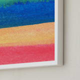 "watercolor abstract painting stripes1" - Art Print in blue by Ramoncita - Frame Close-up
