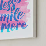 "Worry Less" - Art Print in Cotton Candy by Jessie Steury - Frame Close-up