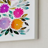 "hand painted flowers_2C" - Art Print in purple by Ramoncita - Frame Close-up