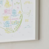 "Charleston, South Carolina Map" - Art Print in Turquoise by Megan Kelso - Frame Close-up