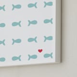 "The Only Fish For Me" - Art Print in Tropical Sea by Ling Wang - Frame Close-up
