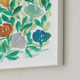 "hand painted flowers_1E" - Art Print in green by Ramoncita - Frame Close-up