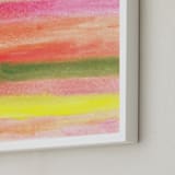"painted abstract stripes" - Art Print in yellow by Ramoncita - Frame Close-up