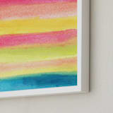 "painted abstract stripes2" - Art Print in green by Ramoncita - Frame Close-up
