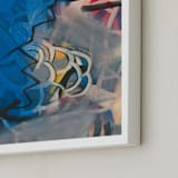 "The Definition of Series 2" - Art Print in Blue and Green by Angela Simeone - Frame Close-up