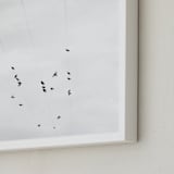 "Birds on a wire II" - Art Print in black & white by Angela Thompson - Frame Close-up