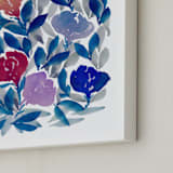 "hand painted flowers_2F" - Art Print in navy blue by Ramoncita - Frame Close-up