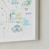 "Chicago Calligraphy Map" - Art Print in Dark Green by Megan Kelso - Frame Close-up