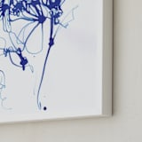 "Inky Blue Floral" - Art Print in Inky Blue by Sonal Nathwani - Frame Close-up