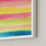 "painted abstract stripes2" - Art Print in green by Ramoncita - Frame Close-up