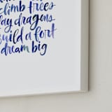 "Run Barefoot" - Art Print in Bright Denim by Roann Mathias - Frame Close-up