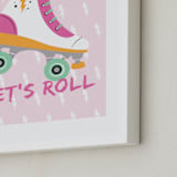 "Let's Roll Art" - Art Print in Magenta by Amber Barkley - Frame Close-up