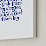 "Run Barefoot" - Art Print in Bright Denim by Roann Mathias - Frame Close-up