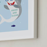 "Baby Great White Shark " - Art Print in sea shark by Rebecca Marchese - Frame Close-up
