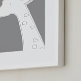 "The Quiet Giraffe" - Art Print in Quietly Grey by Rebecca Marchese - Frame Close-up