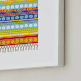 "Boho Floral Rug" - Art Print in Cherry Red by Jan Shepherd - Frame Close-up