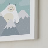 "Be Happy Yeti" - Art Print in Blue Sky by Chelsey Scott - Frame Close-up